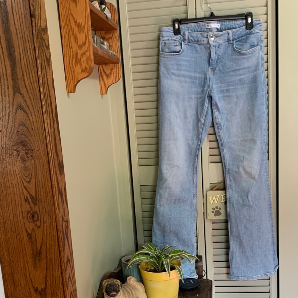 Zara Sky Blue Wide Leg Jeans